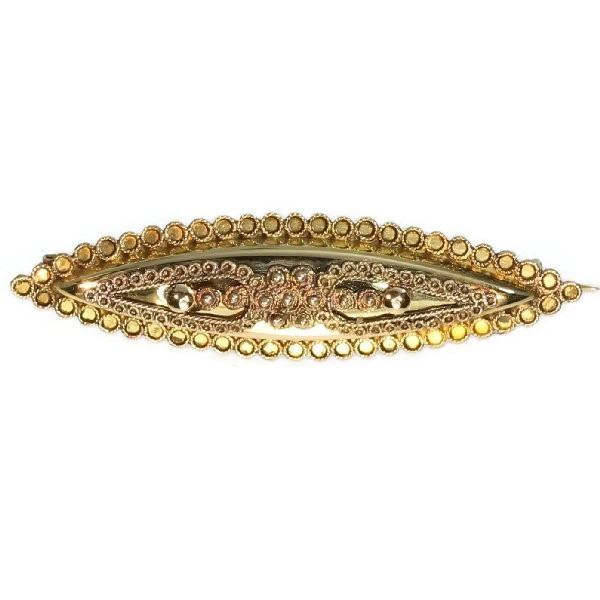 Antique Dutch bar brooch with filigree Description by Adin Antique